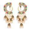 Retro Bollywood Long Drop Earrings - 2