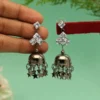 Black Color Antique Rivoli Stone Earrings