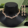 Pink Color American Diamond Necklace Set