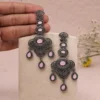 Pink Color Black Antique Earrings