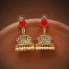 Red Color Oxidised Earrings