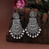 Silver Color Oxidised Earrings-2