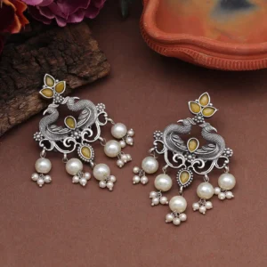 Yellow Color Oxidised Earrings