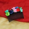 Multi Color Floral Hair Comb Pin
