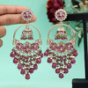 Magenta Color Kundan Earrings