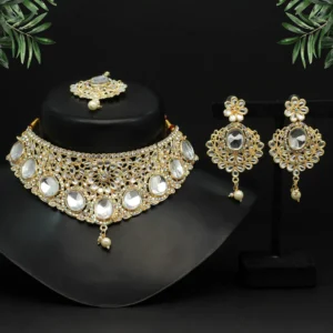 Rainbow Color Choker Kundan Necklace Set