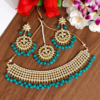 Firozi Color Kundan Necklace Set