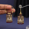 Maroon Color Oxidised Mint Meena Earrings