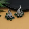 Green Color Premium American Diamond Earrings